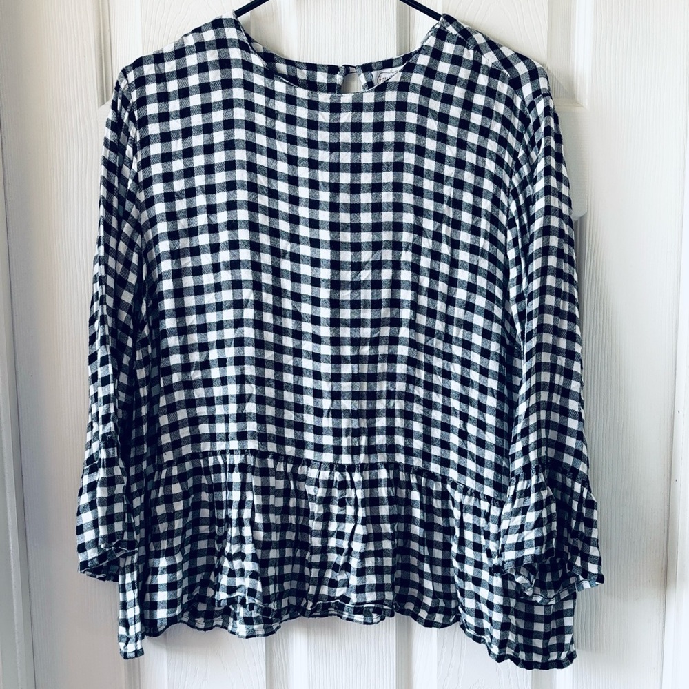 Black and White Gingham Blouse